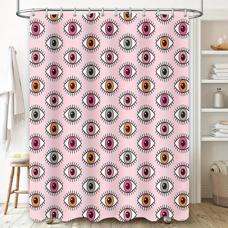Eye Pattern Shower Curtain Aesthetic Room Decor Gothic Horror Halloween Backdrop Washable Bathroom Curtains Vintage Dark Academi