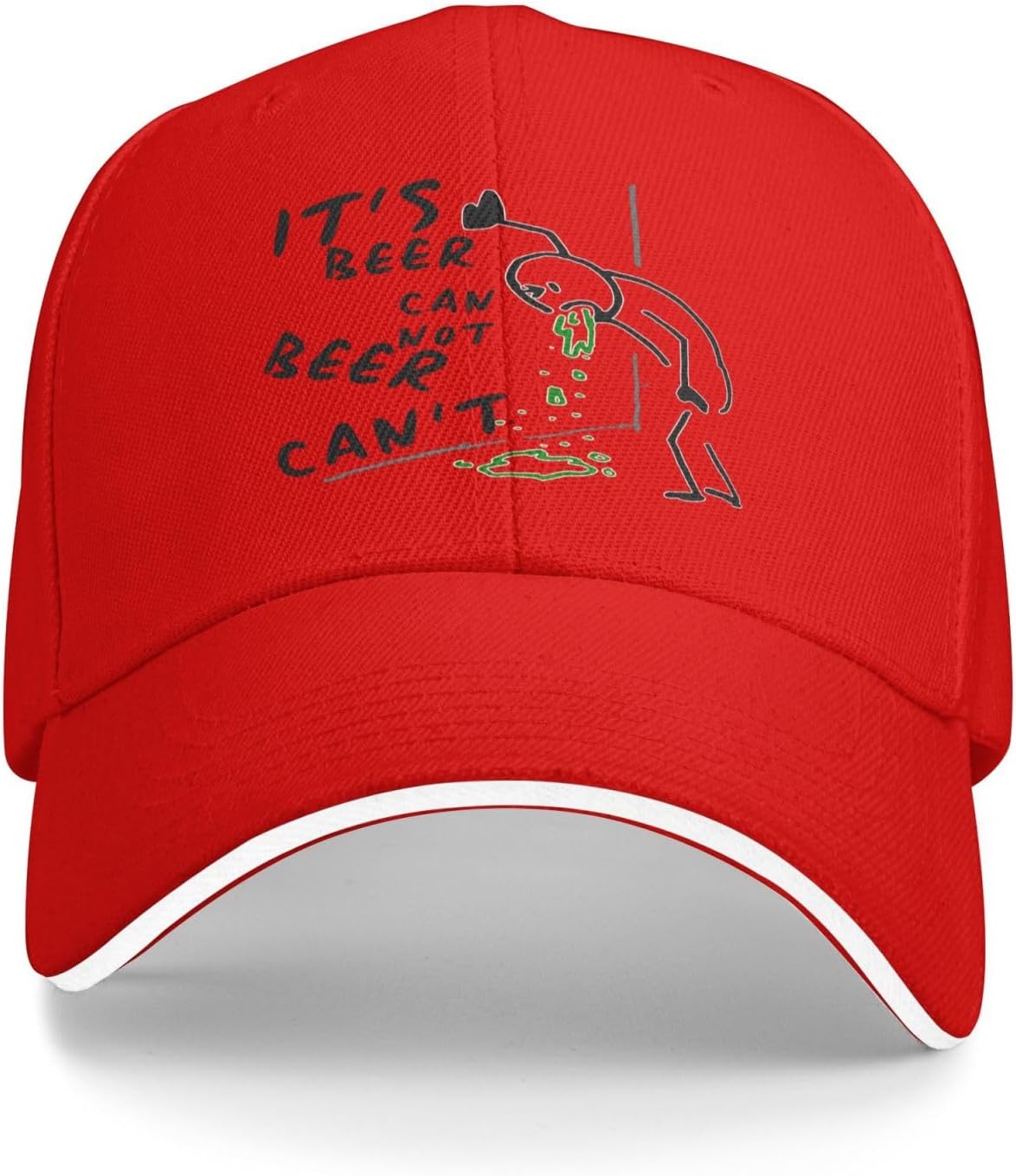 Its Beer Can Not Beer Cant Funny Drinking Graphic Baseball Cap Polyester Adjustable Outdoor Hat One Size