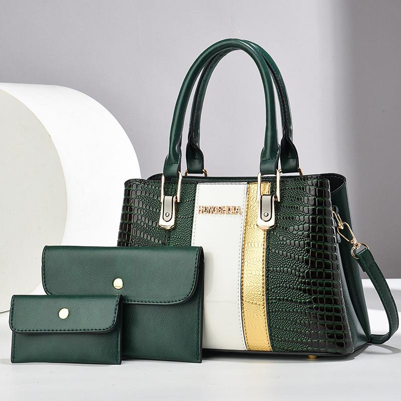 New Fashiable and Versatile Large Capacity Mother Bag for Women One Shoulder Crossbody Bag 3-piece Set Hand Bag Ladies
