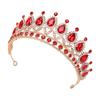 Crown Red Rhinestone Retro Semicircle Hair Accessories Crown for Wedding Party Prom
