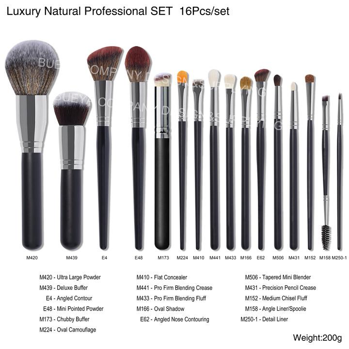 DailyQueen 30PCS High Quality GOAT Natural Hair PROFESSIONAL Pink White Black Makeup Brush Set Private Label Make Up Foundation