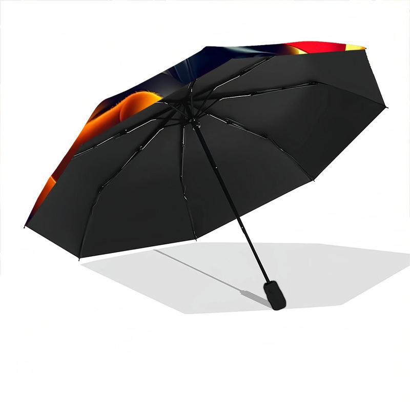 1pc Garfield Vampire Automatic Open/Close Umbrella - Compact Travel Umbrella with 8-Rib Durable Frame, Lightweight & Portable for Commuting, Fashionab