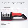 Kitchen Sharpener Speed Grinding Comfortable Grip 3 Stage Slots Non-Slip Safe Efficient  Manual Sharpener for Home
