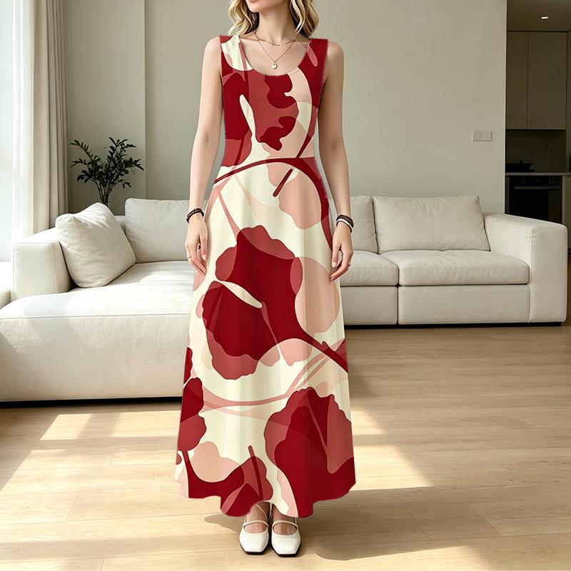 Sleeveless Maxi Dress,Summer Casual Loose Fit,Comfortable Soft Fabric,Flattering Flowy Hem Ideal for Everyday Wear & Vacation Outfits