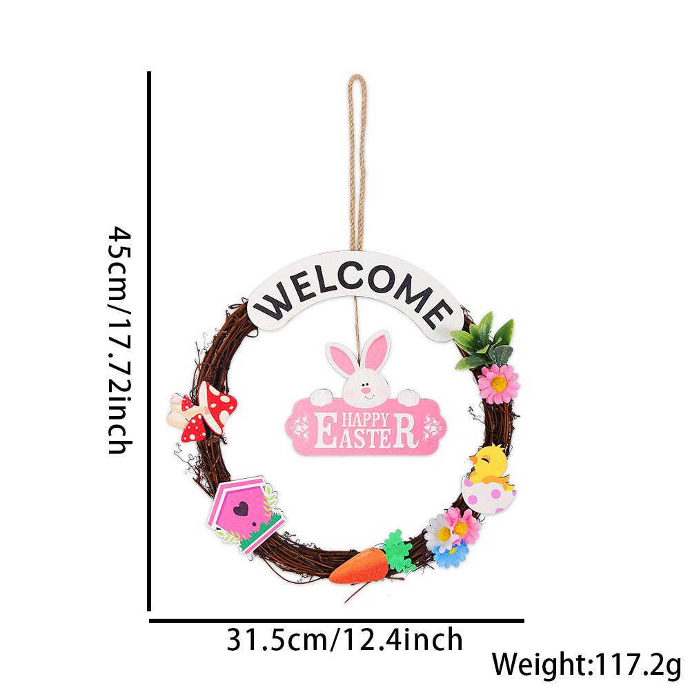 Cheerful Easter Wooden Decoration Sign With Beautiful Rabbit Artwork And Colorful Accents Egg