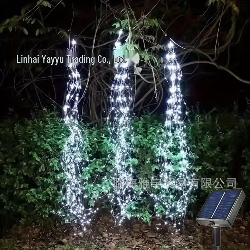 Solar LED Outdoor Vine Tree Lights - Waterproof Decorative Christmas & New Year Atmosphere Cool White