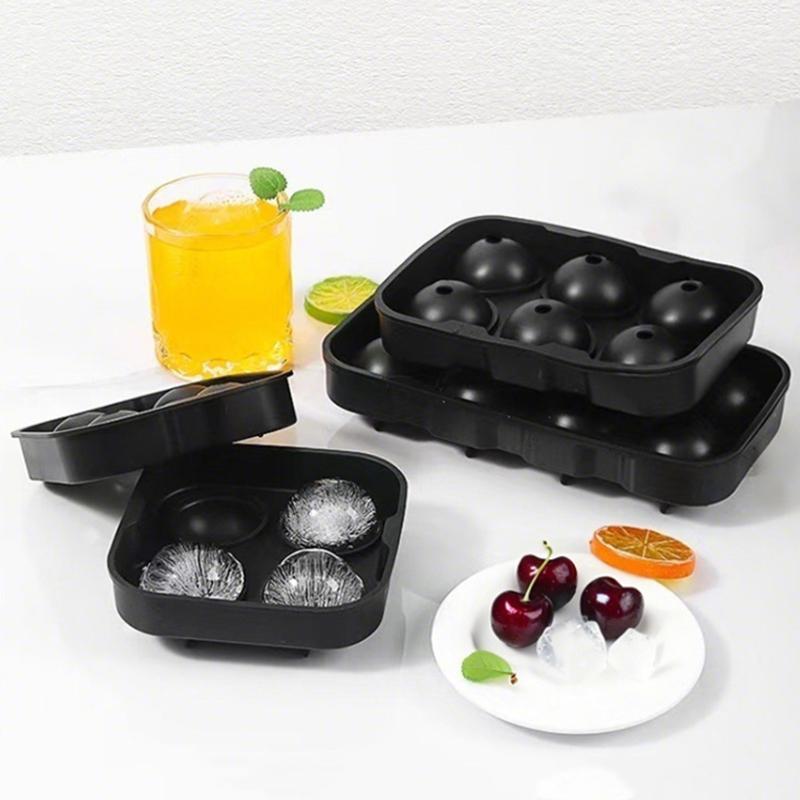 Grid Ice Ball Maker Silicone Ice Cube Tray 2 Pack Reusable Easy Release for Cocktails Home Parties