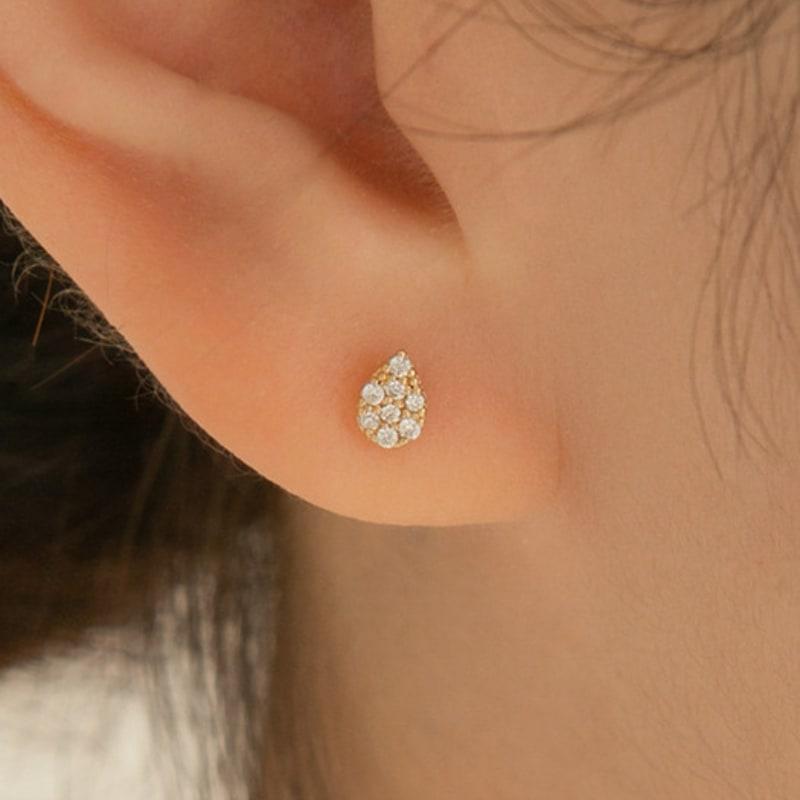 LUNNE 14k Mini Waterdrop Q Piercing (14k Gold) (Bar Thickness 1mm) #PIB16