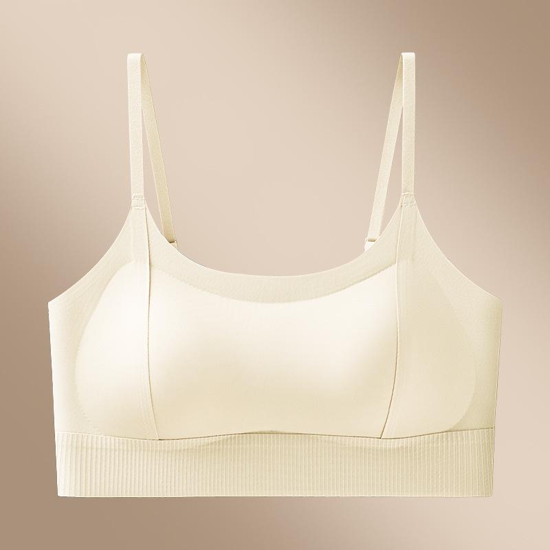 Cross Beauty Back Foundation Non-marking Underwear Women's Small Breasts Gather Breathable Ice Silk Fixed Cup Tube Top Bra Thin Summer