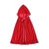 Little Red Riding Hood Velvet Lace Cloak Costume Cosplay Cloak Hat Suitable for Halloween and Christmas Cosplay Cape