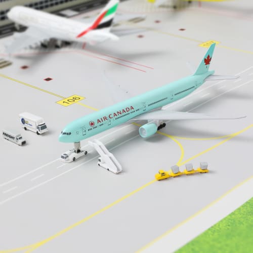 QIYUMOKE Boeing 777 Canada 1/300 Scale Diecast Metal Airplane 777 Airplane Model for Adults with Stand (8.3 Inches Long), Gift for Aviation Enthusiast