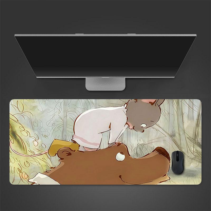 Ernest & Celestine Mouse Pad, Large Gaming Desk Mat, Non-slip XXL Mousepad for Laptop & Tablet, Mini PC Playmat with Stitched Edges