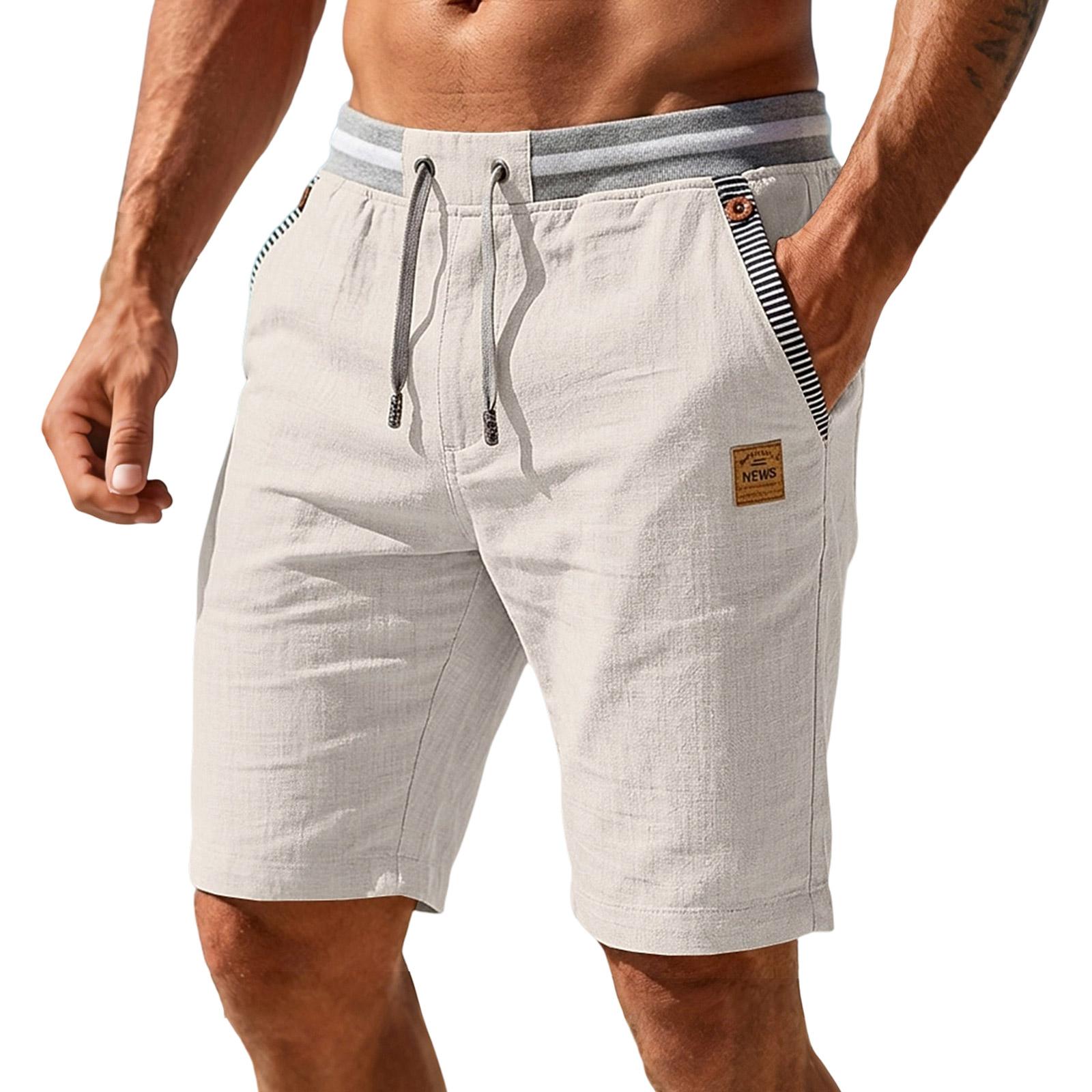 Men s  Casual Shorts Men s Elastic Waist Outdoor Sports Shorts L