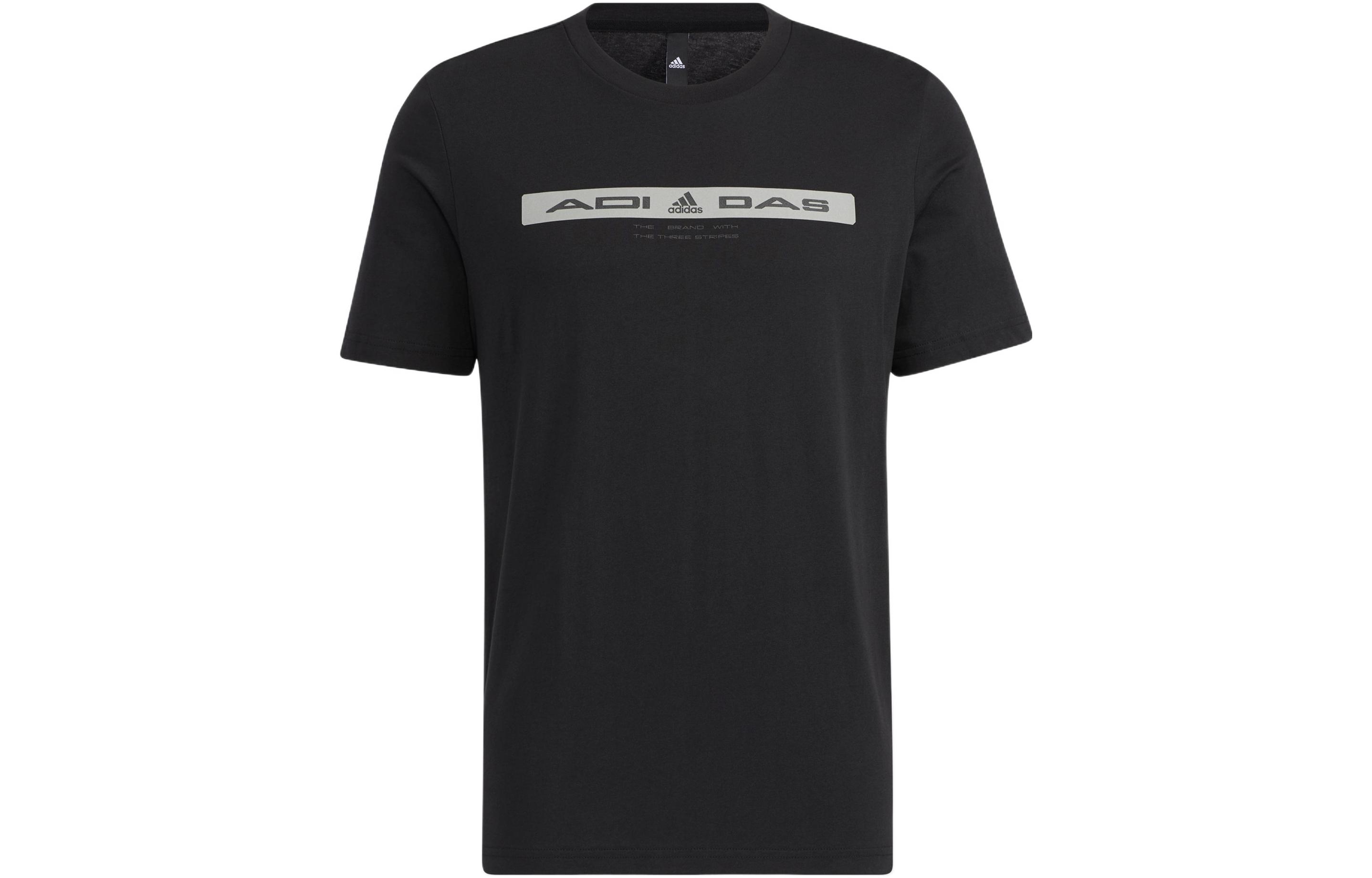 

Adidas T Shirts Men s Black Crew Neck Moderate Straight Fit HE9944 M