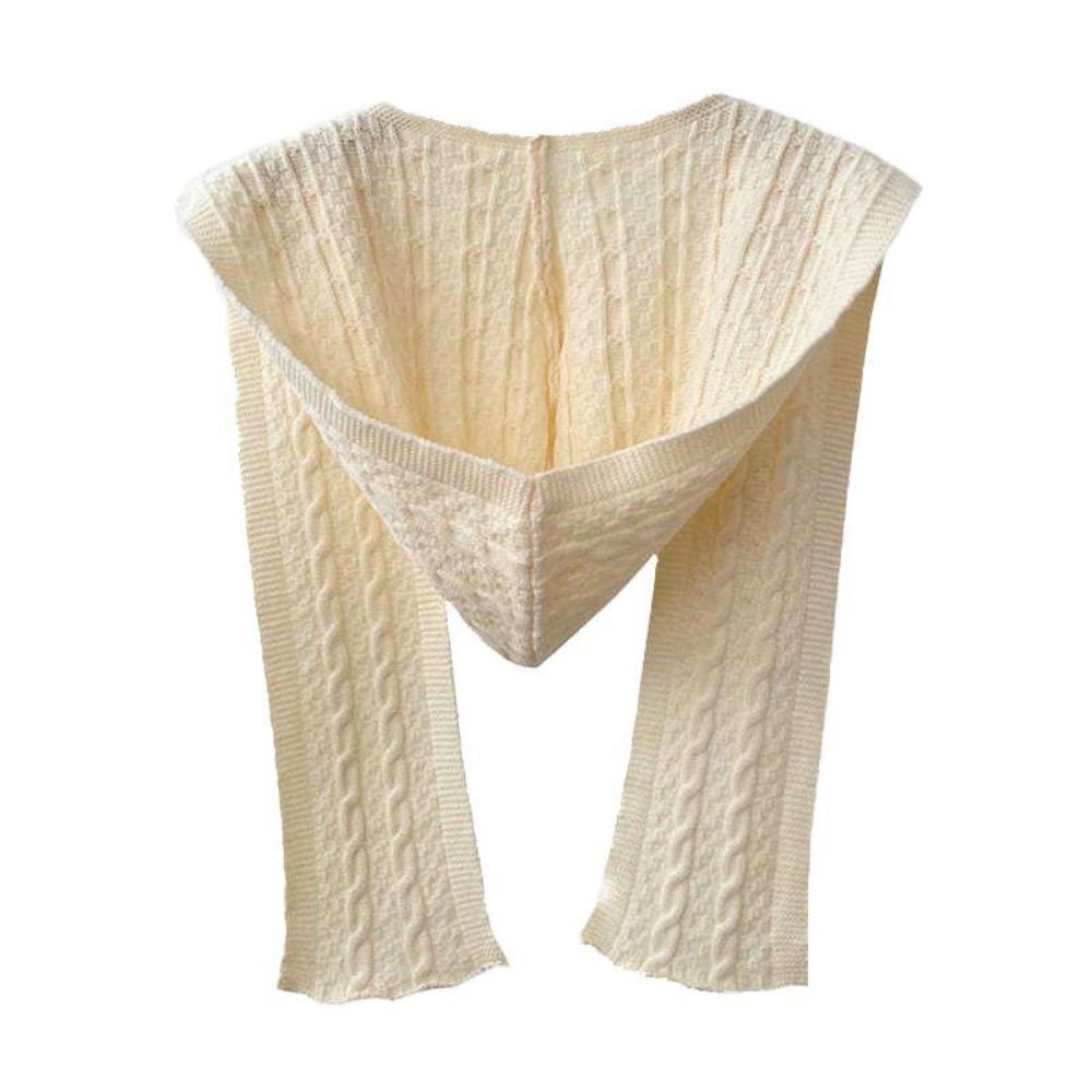 Fashion Knitted Scarves Casual Knit Shawl Wrap Korean Style Hooded Shawl  Autumn Spring