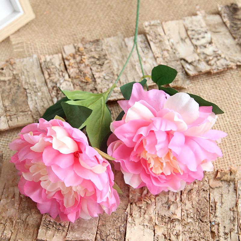 1Pc Fake Flower DIY Artificial Peony Bouquet Decor Home Table Decor Wedding Wall Materials Floral Silk Flowers Bridal Bouquet