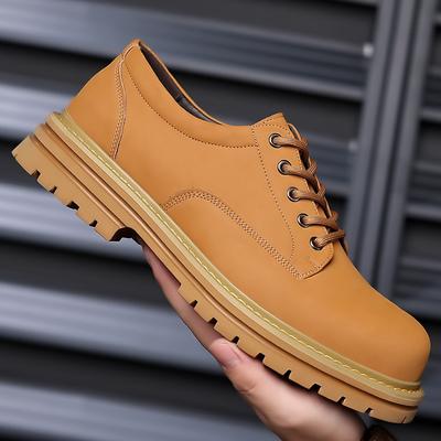 2025 höst nya herrars avslappnade läderskor herrars läder andningsbara skor med stor tå retro verktygsskor enkla skor 6696