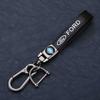 AAAMF1 New Metal Leather Car Keychain Car Accessory For F150 F250 Mondeo Focus MK3 Mk4 Mk5 C-MAX Fiesta Ranger Galaxy Fusion Kuga