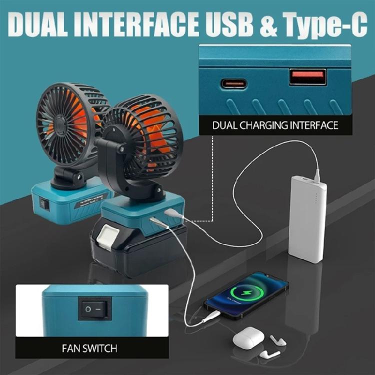 MultiPurpose Foldable Cooling Fan Compatible for 18V BL1820,BL1815 Battery Perfect For Indoor And Outdoor Activity