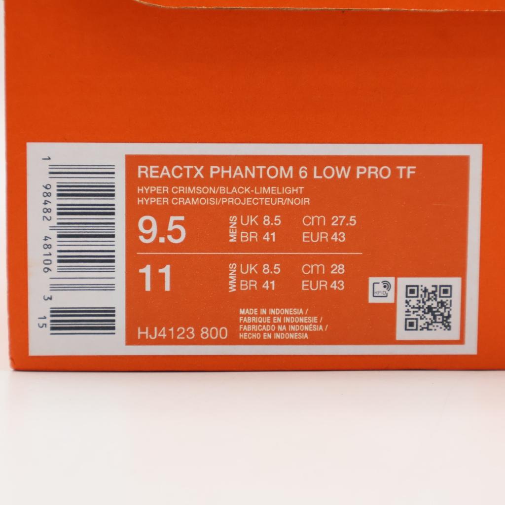 HJ4123-800 Nike Phantom 6 Low Pro TF Hyper Crimson Limelight Black (Men's)