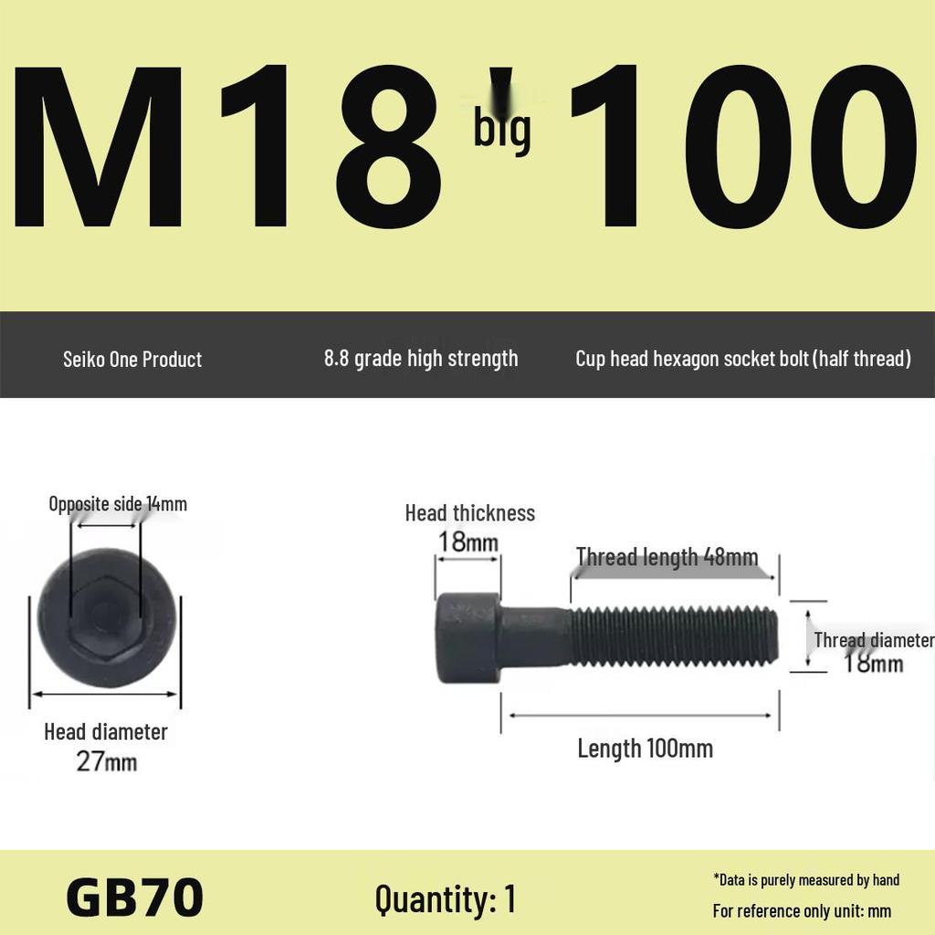 8.8 High-Strength Socket Head Cap Screw Bolt (M4-M16)
