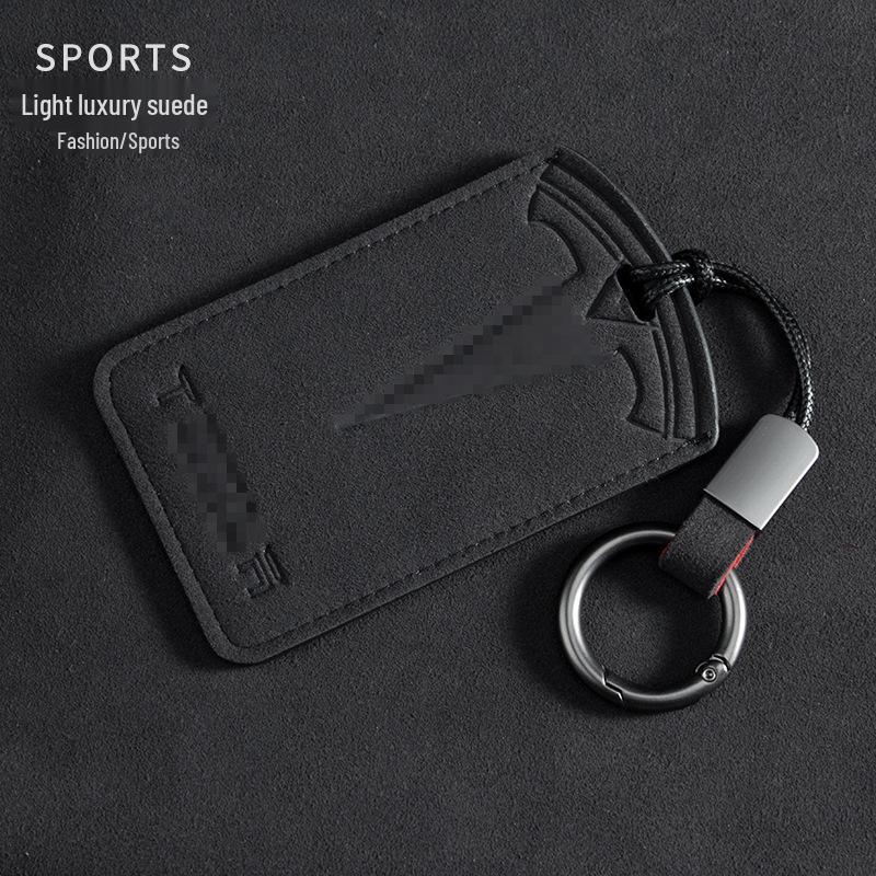 Tesla Key Card Holder for Model 3/Y - Stylish Suede Bag for Men and Women