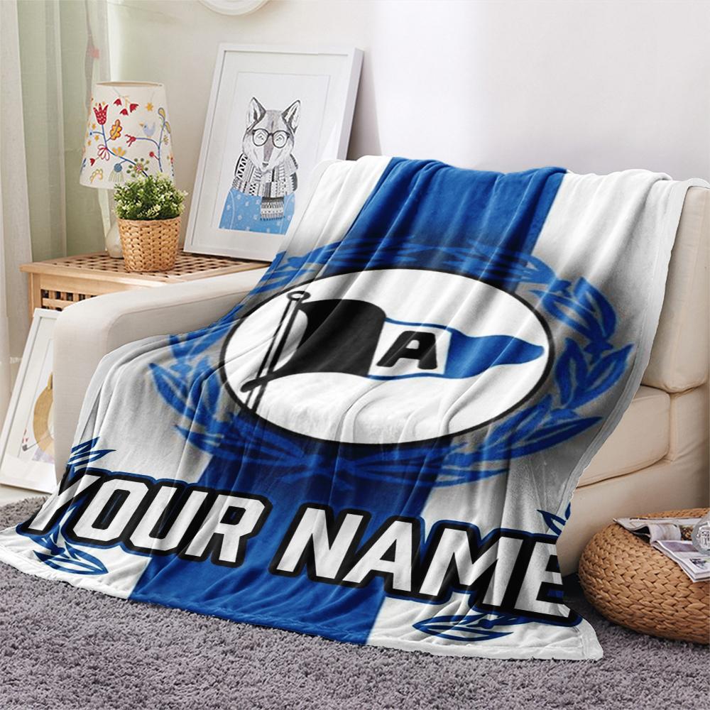 1PC Custom Name Arminia Bielefeld Patterned Flannel Blanket Suitable For All Seasons for Home Decor Warmth and Comfort Gifts Holiday Present