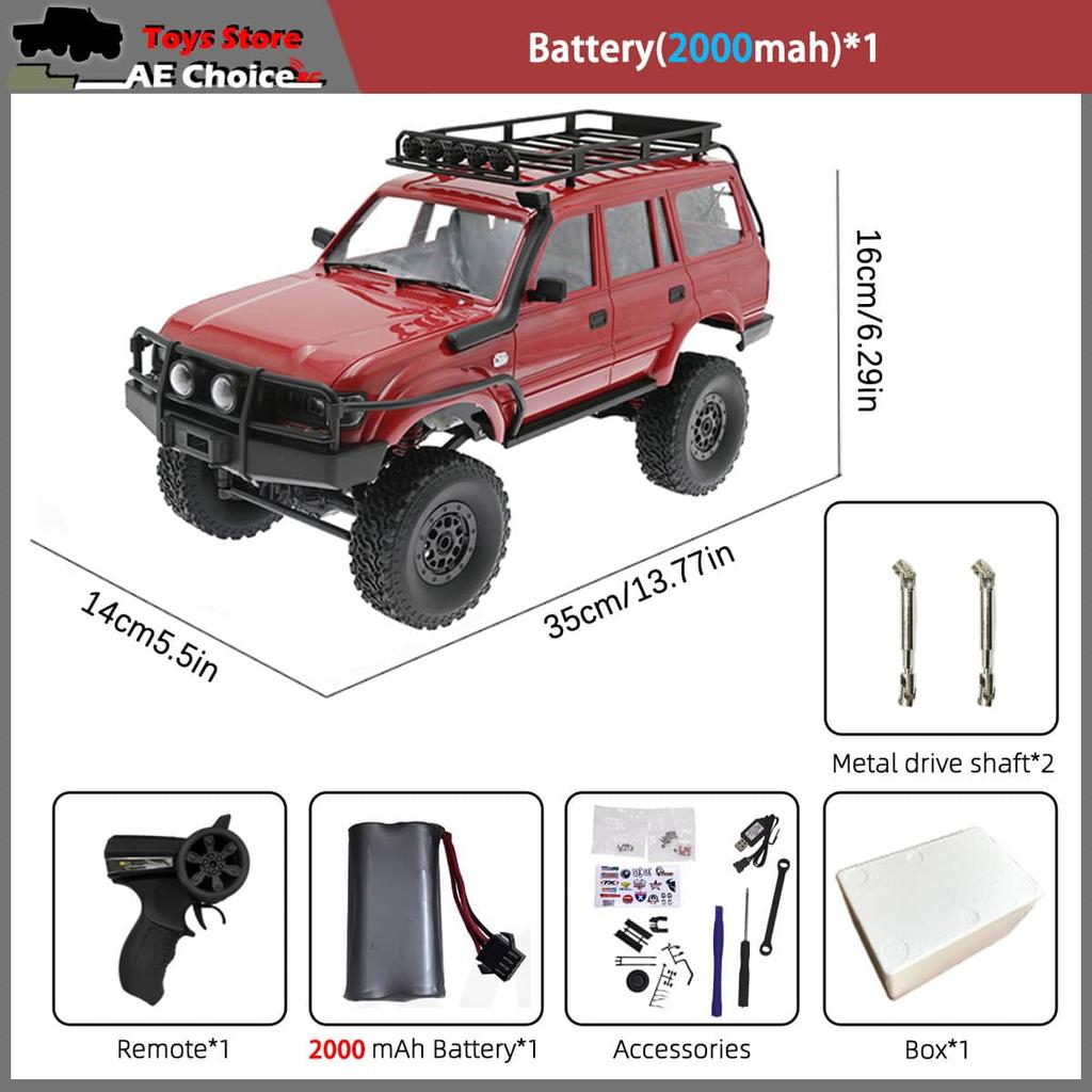 Wpl C54 C54-1 2.4G Rc Car Remote Control 4X4 Off Road Lc80 Model Led Light 1/16 Climbing Rc Truck Electric Toy Car Gift For Boy