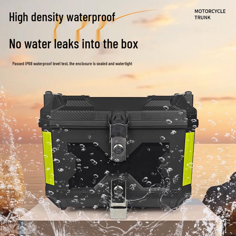 Large Capacity Electric Motorcycle Tail Box: Quick Release & High Strength Rear Storage Trunk for Scooters