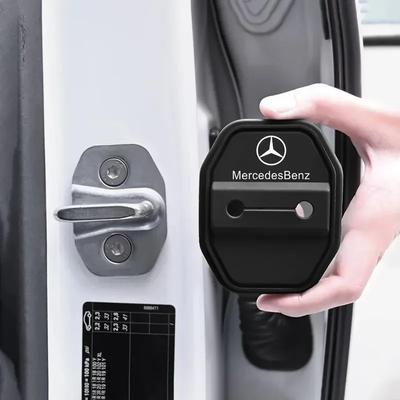 2/4PCS Silicone Car Interior Door Lock Cover Auto Door Latch Protective Sticker For Mercedes Benz C E S CLC W204 W203 W124 W221