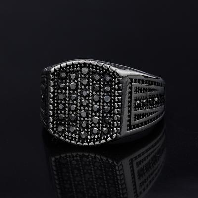Bague en argent S925 pour homme, bague personnalisée rétro simple à petits points, bague pour homme en maçonnerie