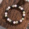 8mm Amazon rose quartz iron gallstone udan stone bracelet, unisex style, handcrafted beaded