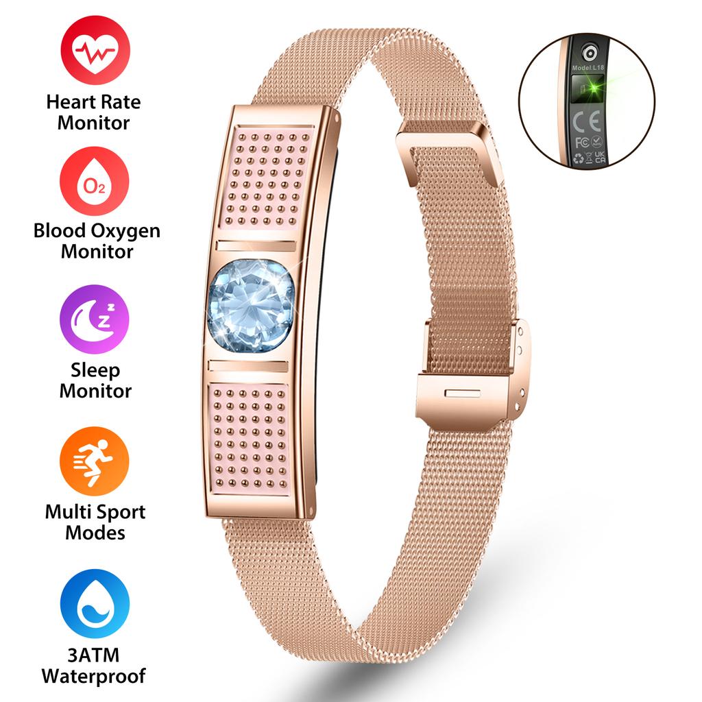 Smart Bracelet for Women Heart Rate Blood Oxygen Monitor Sport Fitness Tracker Step Counting Waterproof Fashion Smart Wristband