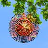Autumn Celtic Wind Spinner 10 Inch 2D Metal Art Garden Decor Rotating Hook Vibrant Colors Geometric Pattern Indoor Outdoor Housewarming Gift