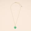Koai Small Green Agate Heart Healing Power Stone Necklace for Women