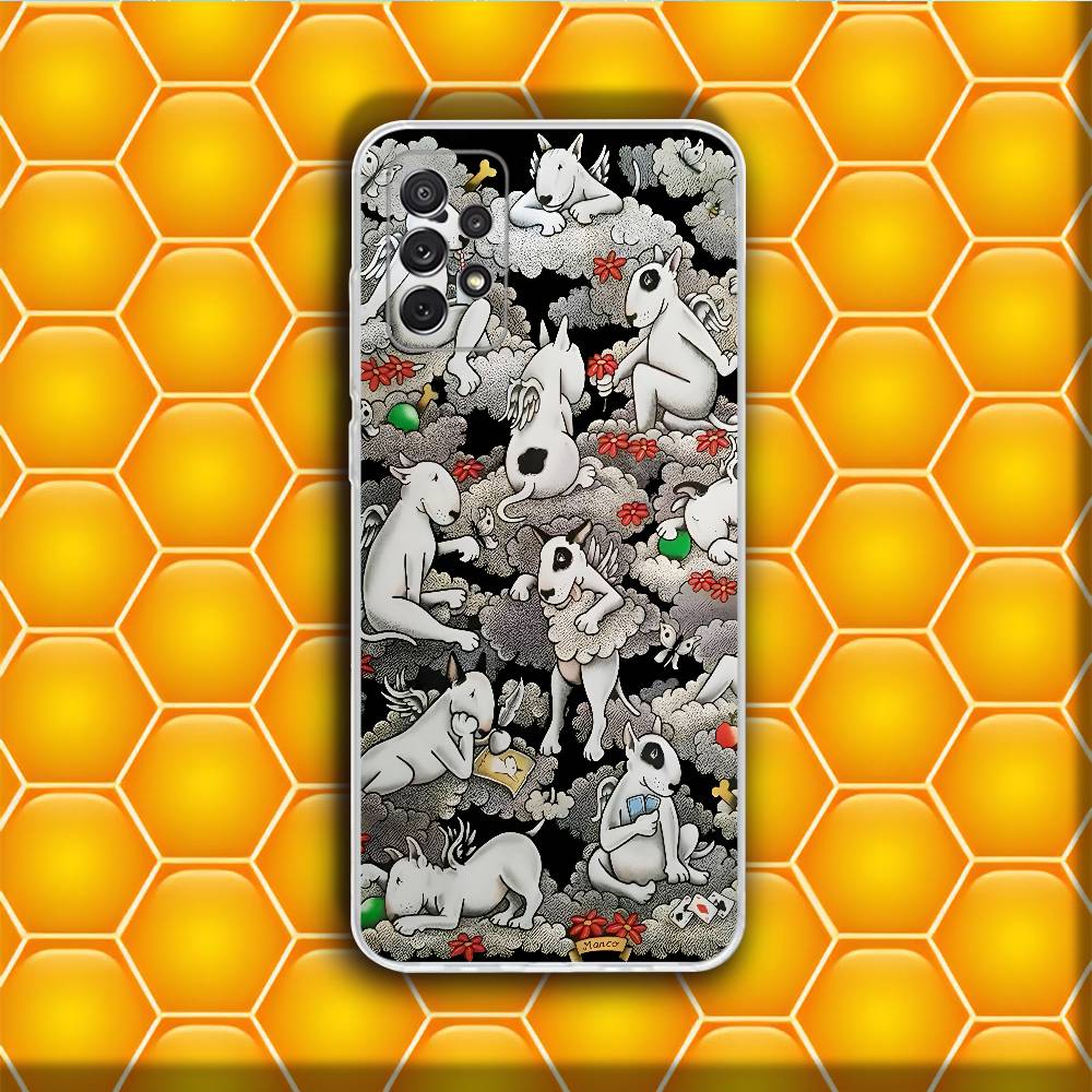 Cool Cute Bull Terrier Dog  Phone Case Silicone For Samsung S30,23,21,22,20 FE lite,S10,9,PIus Note20ultra Soft Transparent