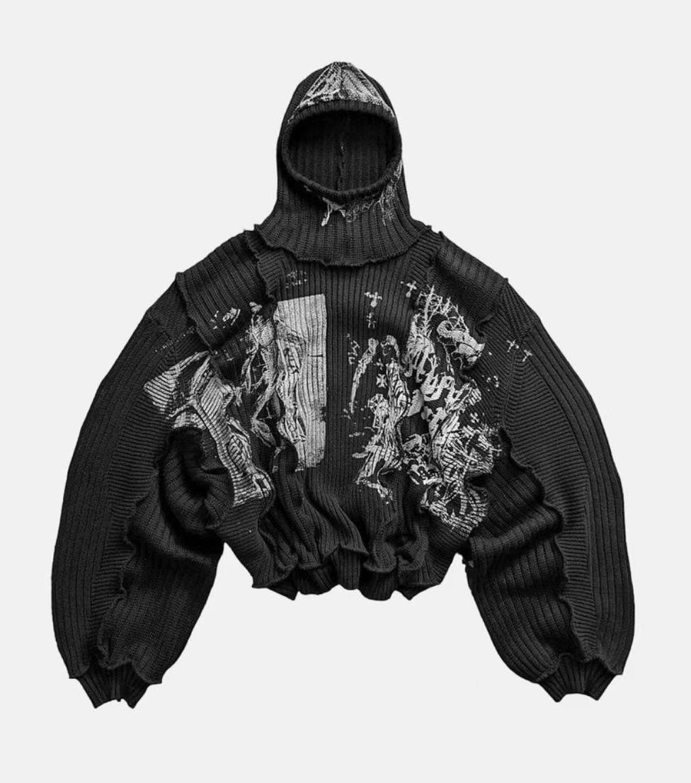 Европейский и американский весенний новый ретро темный порт дырявый дизайн вязаный джемпер свитер мужской и женский одинаковый свитер S