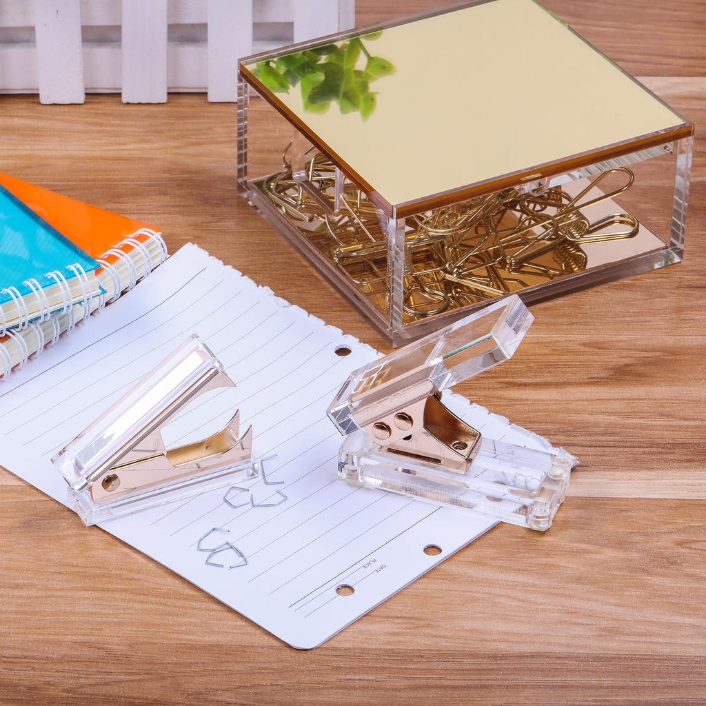 2 Stück Acryl Locher Klar Heftklammerentferner Schwerlast Locher Basteln Bürobedarf