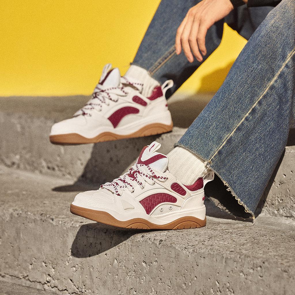 Li Ning Journey 2.0 V2 Thick Sole Sneakers Men Sneakers White Red AGCU361-1