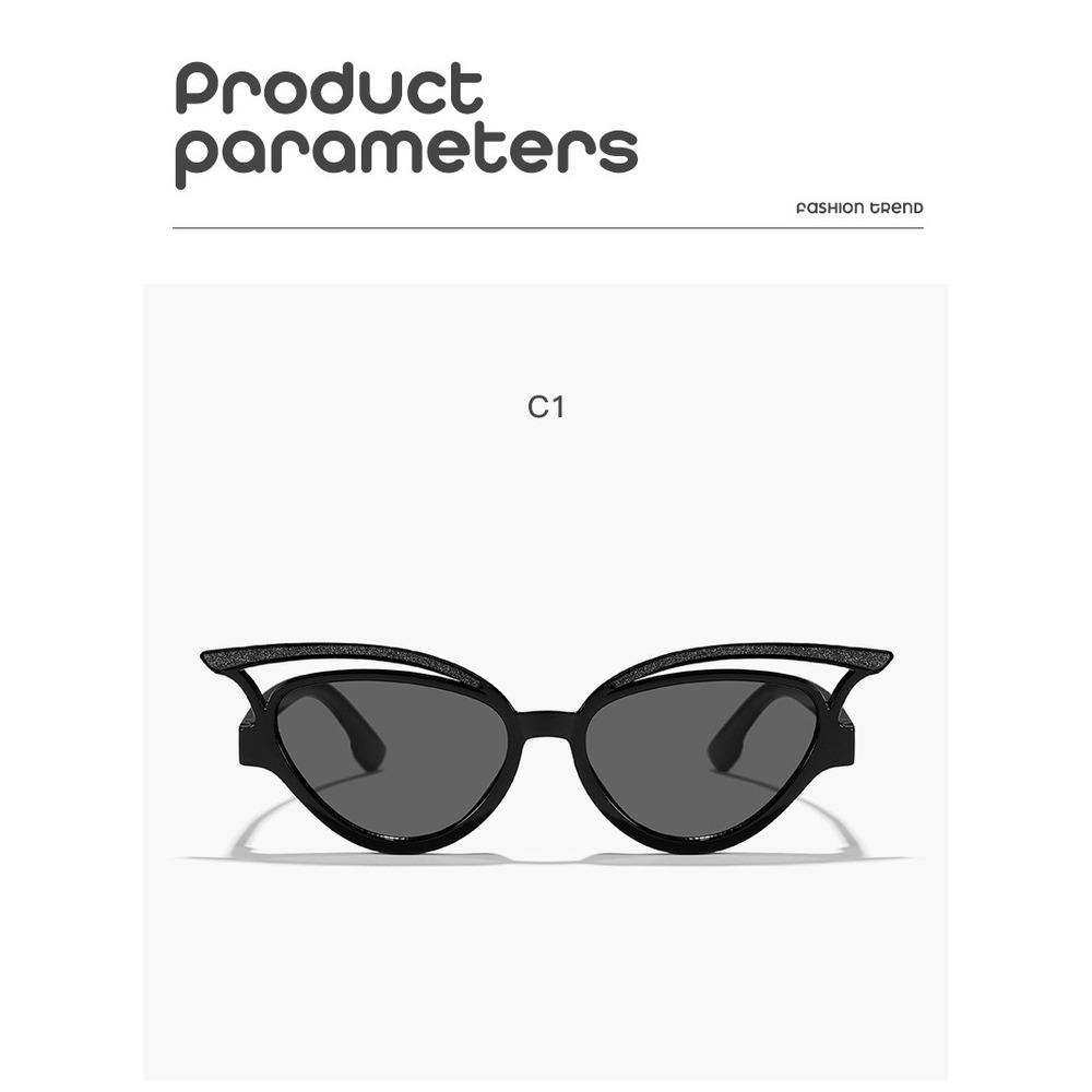 Children'S New Candy Color Hollow Out Shiny Cat Eye Boys And Girls Fashion Street Shooting Must-Have Sunshade Sunglasses