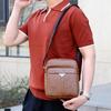 Men's Casual Crossbody Briefcase Backpack Korean Business PU Leather Business Solid Color Messenger Bag