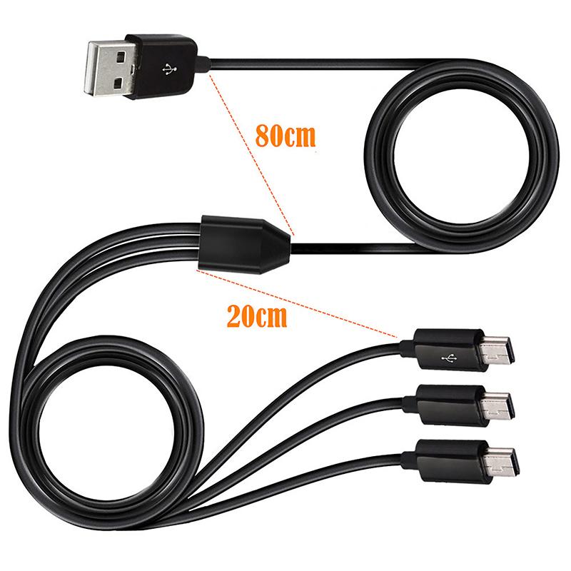1Pc 1M 3 In 1 Usb A Male 1 To 3 Mini Usb 5Pin Mini Usb Data Charger Cable 1Meter Fast Charging Mini Usb Y Splitter Cable