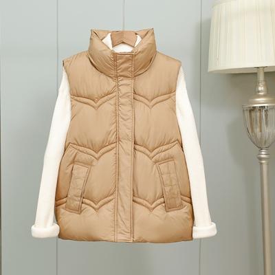 Herbst und Winter neu Stehkragen Daunen Baumwolle Weste Damen Design Sinn Nische warme Weste Jacke Baumwolle Weste