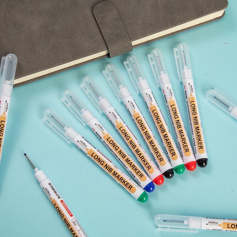 Long-Head Oily Marker for Woodworking and Logistics