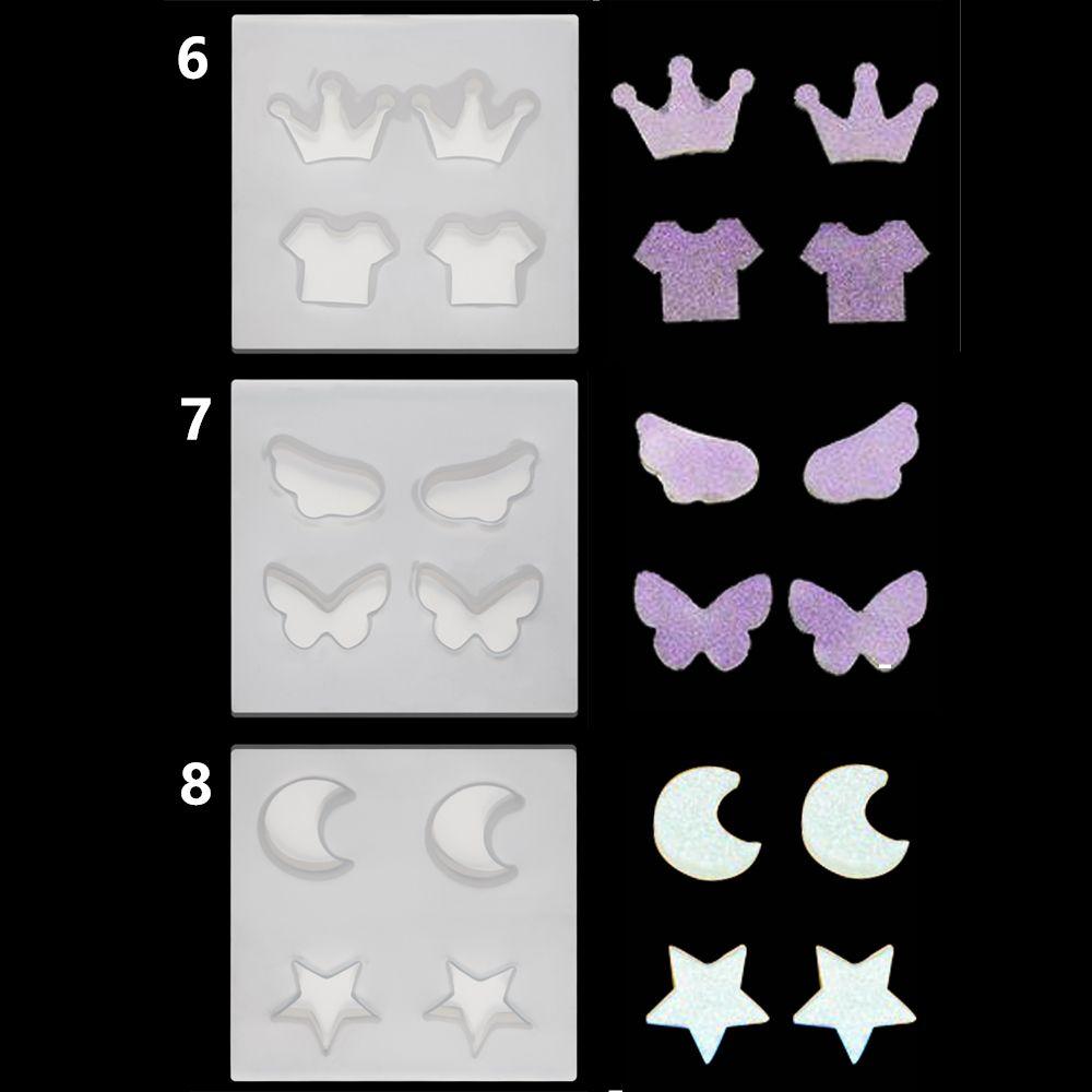 Glue Keychain Necklace Crystal Epoxy Mold Resin Silicone Molds Pendant Mould Earrings Mould