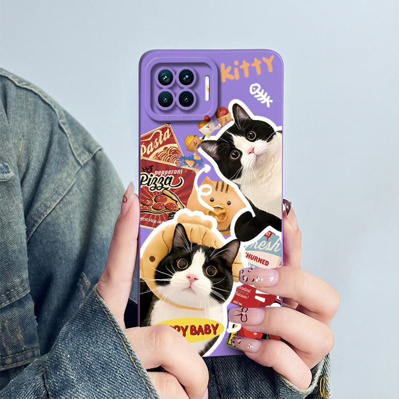 For OPPO Reno4 Lite Reno4 F Phone Case Reno 4 Lite 4F Cover Soft Silicone Cartoon Funda Lovely Panda Flower Printed Coque Casing