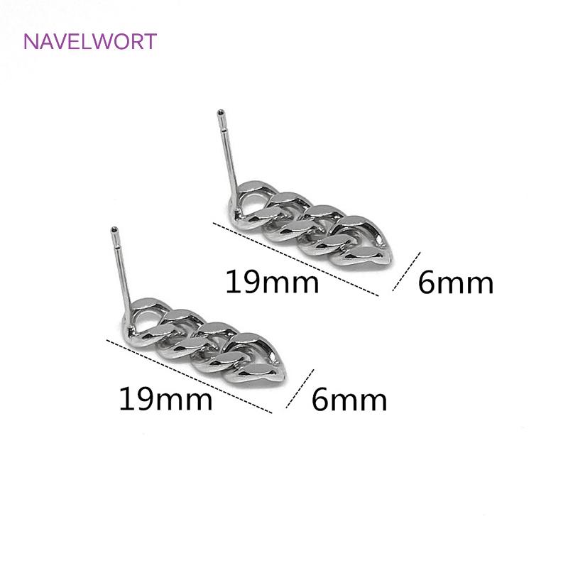 

Trendy Gold Color Punk Cuban Link Chain Stud Earrings for Fashion Women Brass Metal Retro Tassel Stud Earring Rock Jewelry Gift 2 pieces