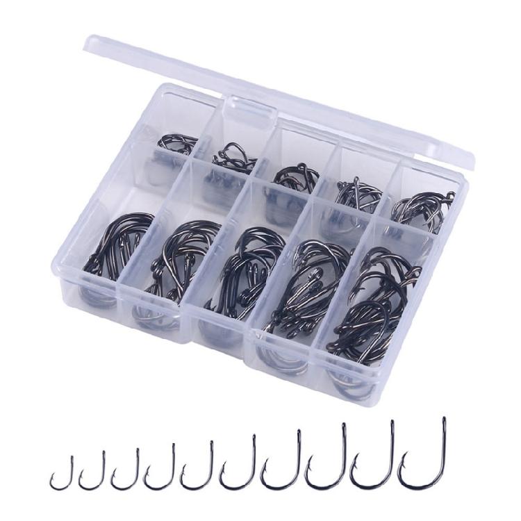 100/500pcs Steel Barbed Fish Hook Rustproof Carp Circle Hooks Baits Holder Hook