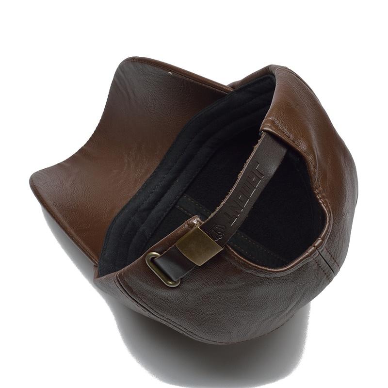 New Fashion Winter Unisex PU Leather Baseball Cap Outdoor Windproof Cold Protection Trucker Hats Street Personality Hip Hop Caps