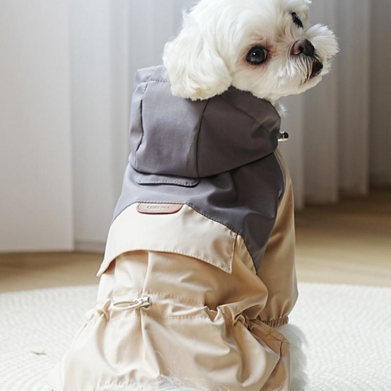 Pet Raincoat Small and Medium Dog Clothing Four-legged Waterproof Raincoat Pet Puppy Jacket Hooded Raincoat Outdoor Dog Supplies